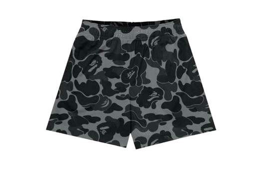 dark camo mesh shorts