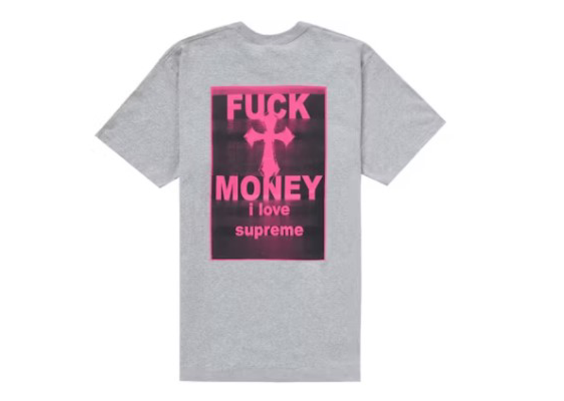 Supreme Fuck Money Tee Heather Grey