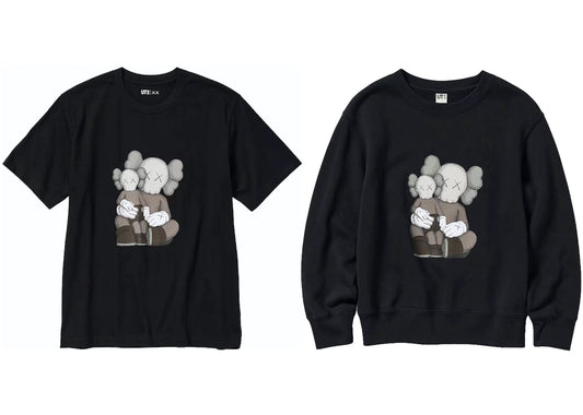 KAWS x Uniqlo UT Short Sleeve T-shirt & Sweatshirt Set (Asia Sizing) Black/Black