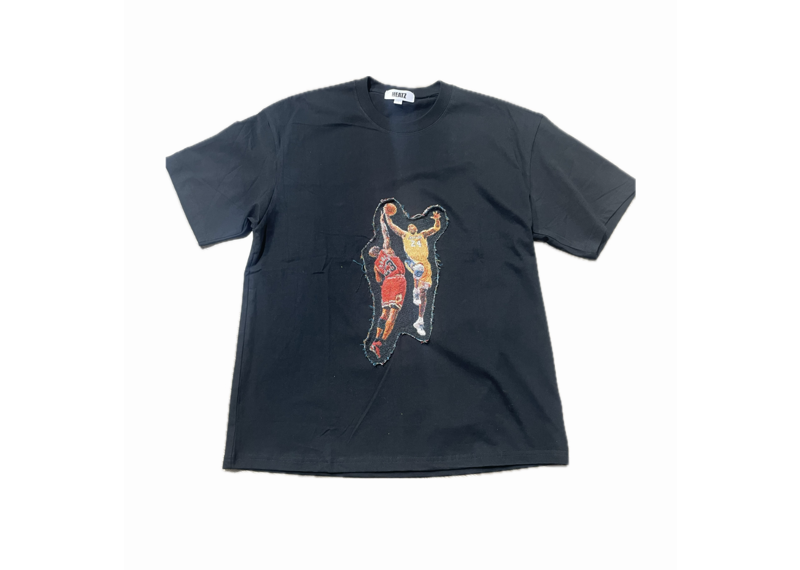 kobe dunk on mj black patch tee