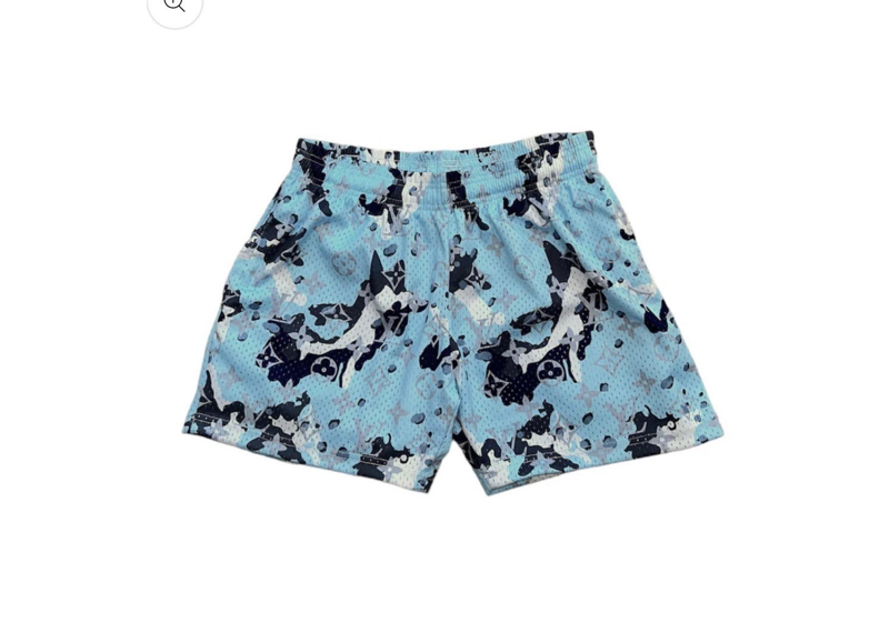 Light Blue Camo Mesh Shorts