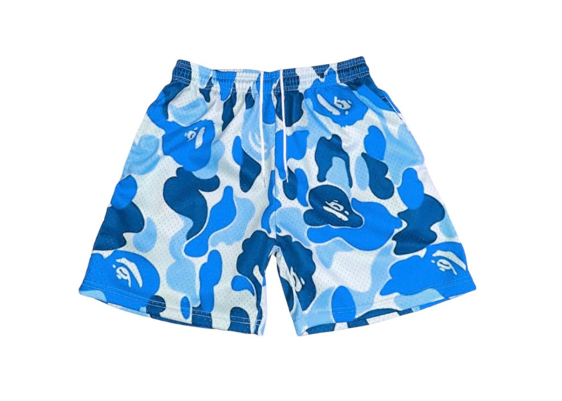 Blue Camo Mesh Shorts