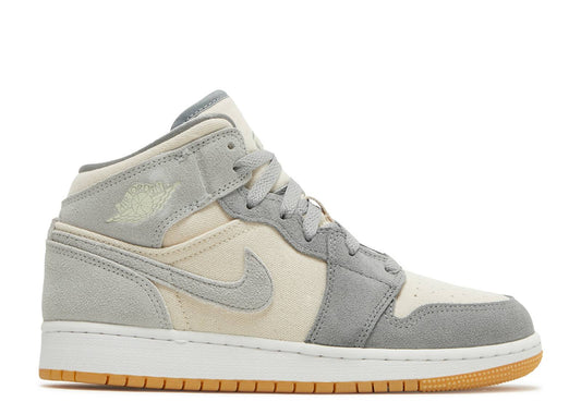 Air Jordan 1 Mid SE GS Coconut Milk Particle Grey