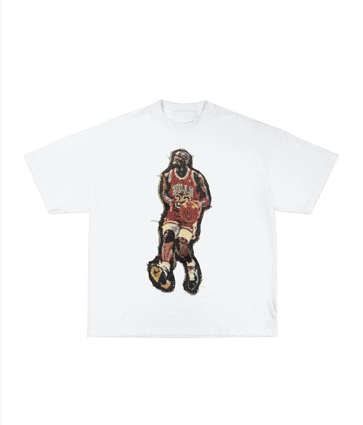 WHITE MJ PATCHED TEE