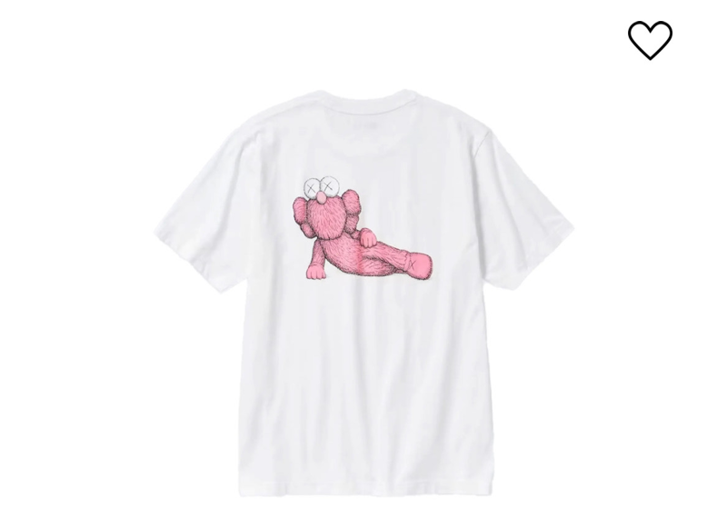 kaws tee white pink