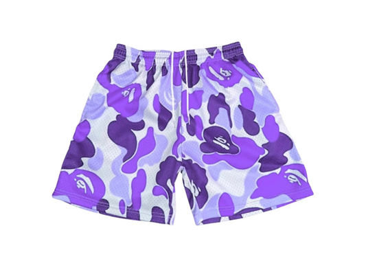 Purple Camo Mesh Shorts